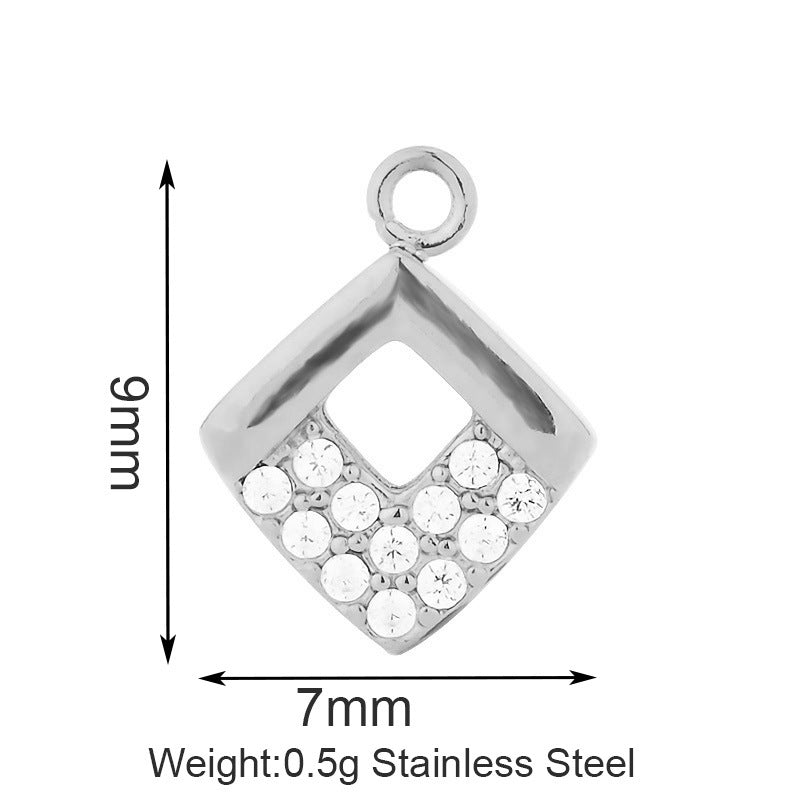 Stainless Steel Inlaid Zircon Clover Lucky Necklaces
