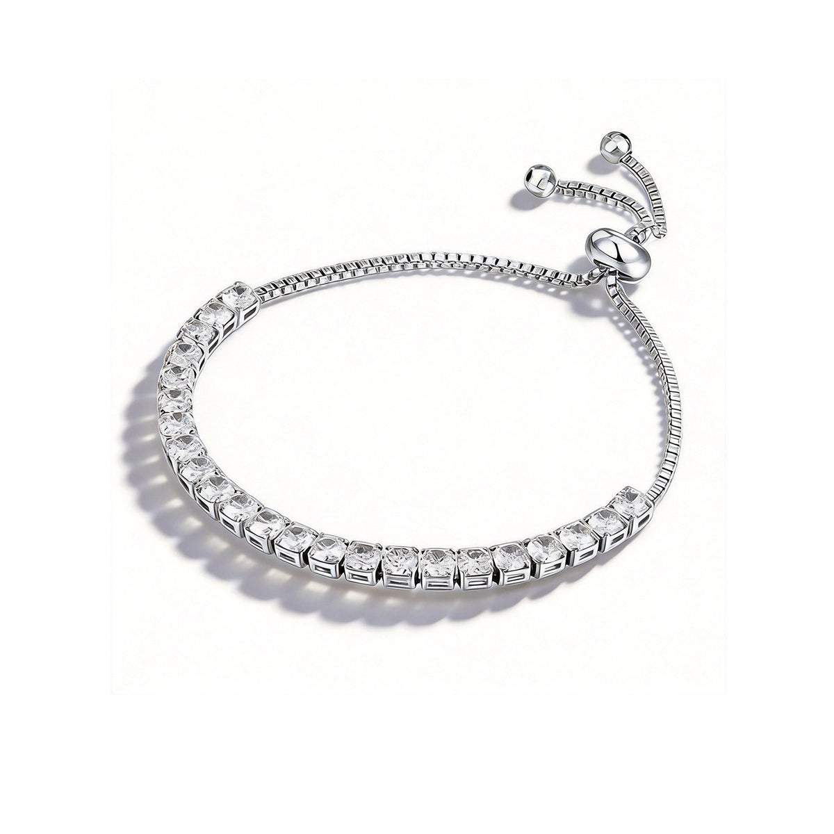 Sier Moissanite Full Tennis Rap Cuban Micro Inlaid Single Row Bracelets