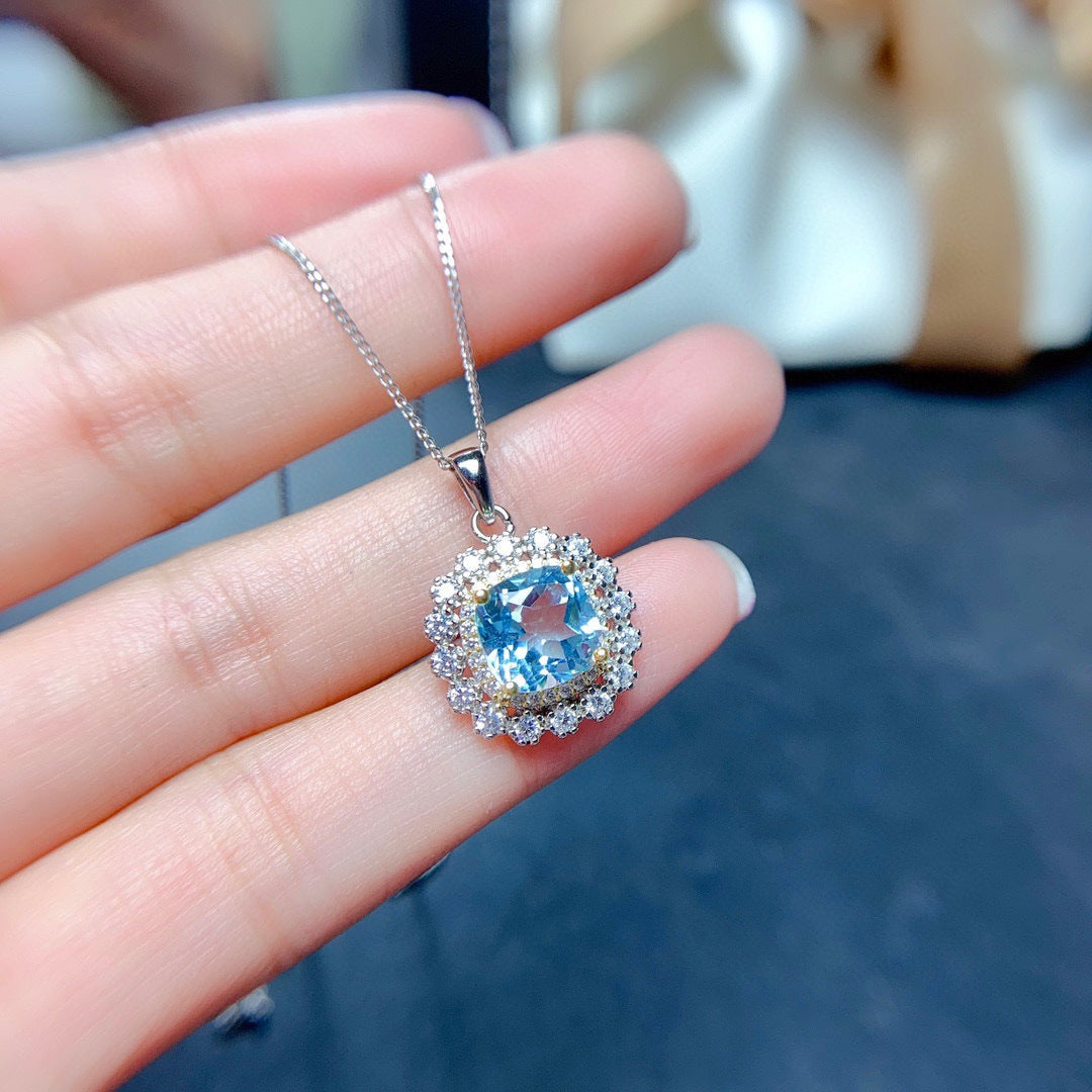Stone Suit Sky Blue Topaz Eardrops Earrings