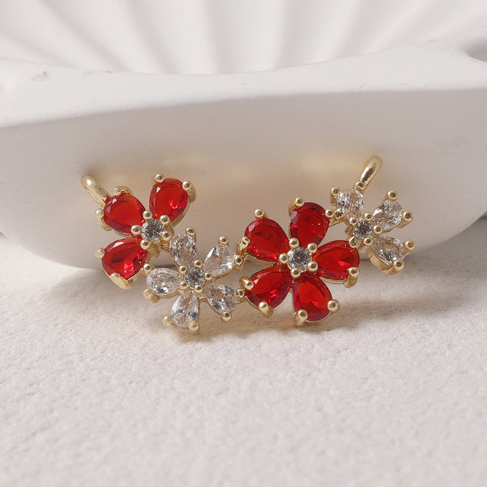 Golden White Diamond Cherry Blossom Flower Cluster Exquisite Sweet Decorative Pendant