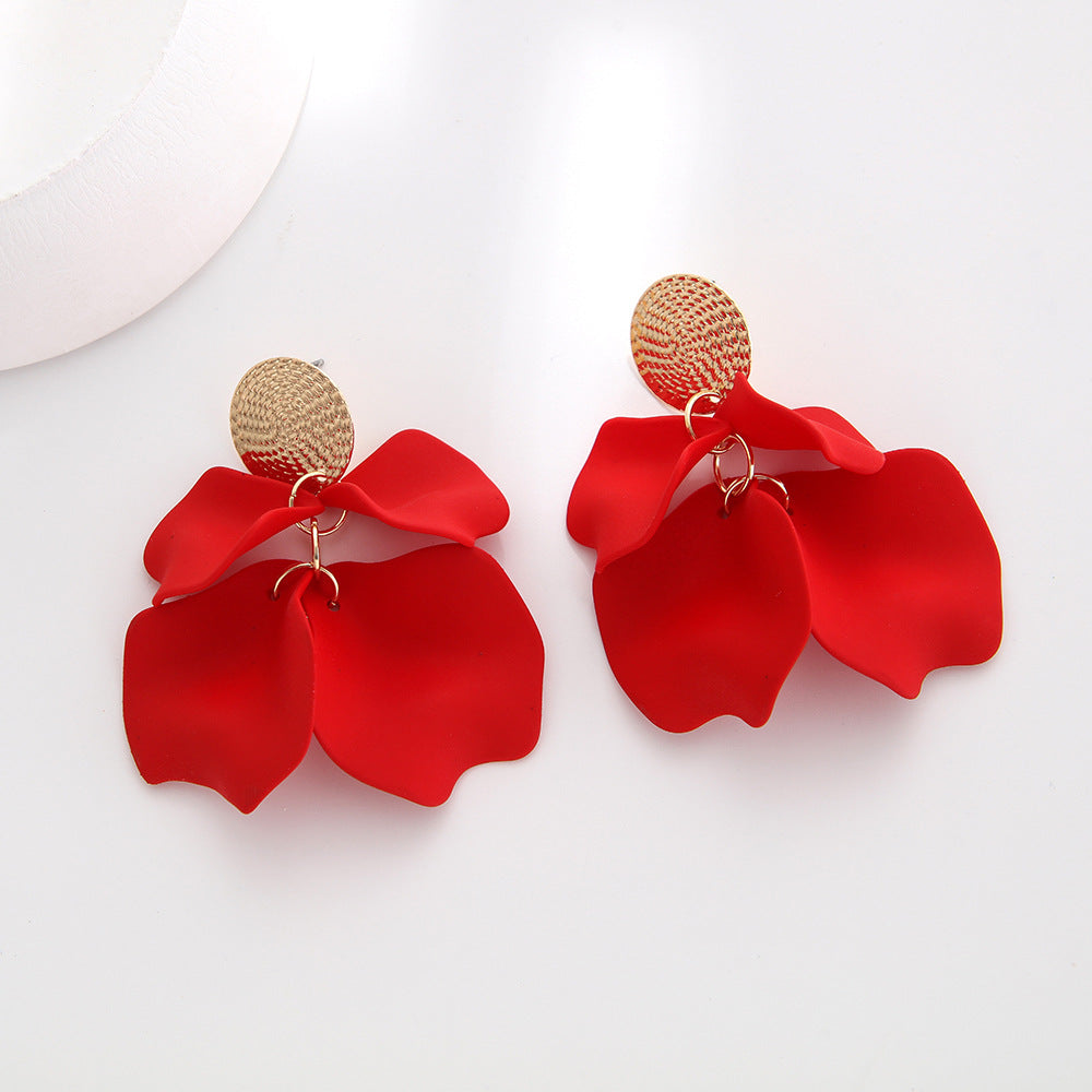 Women's Color Acrylic Pearl Tassel Spray Paint Eardrops Fashion Earrings