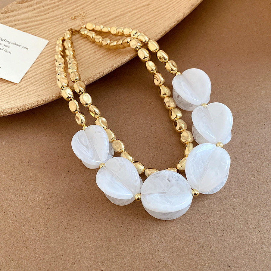 Acrylic Beaded Love Fashion Trend Clavicle Chain Vacation Jewelry Set