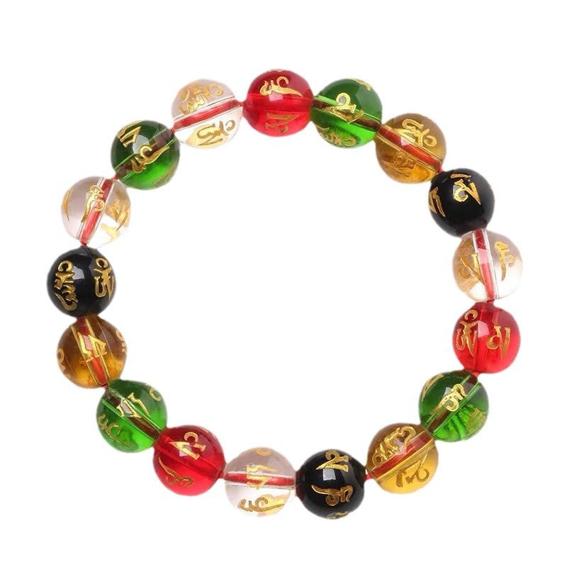 Motto Five Elements Crystal Prayer Beads Live Stall Scenic Spot Bracelet