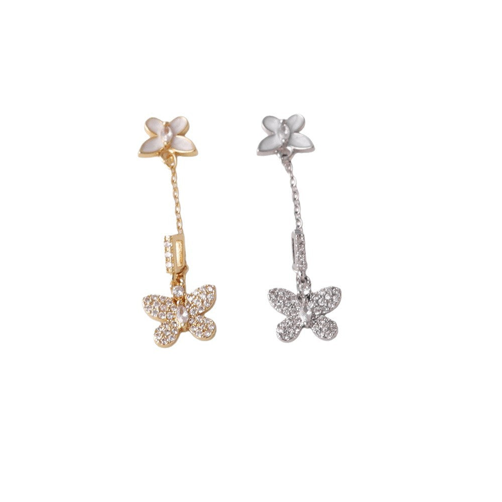 Two-tone Butterfly Three-dimensional Tassel Electroplated Sweet Pendant