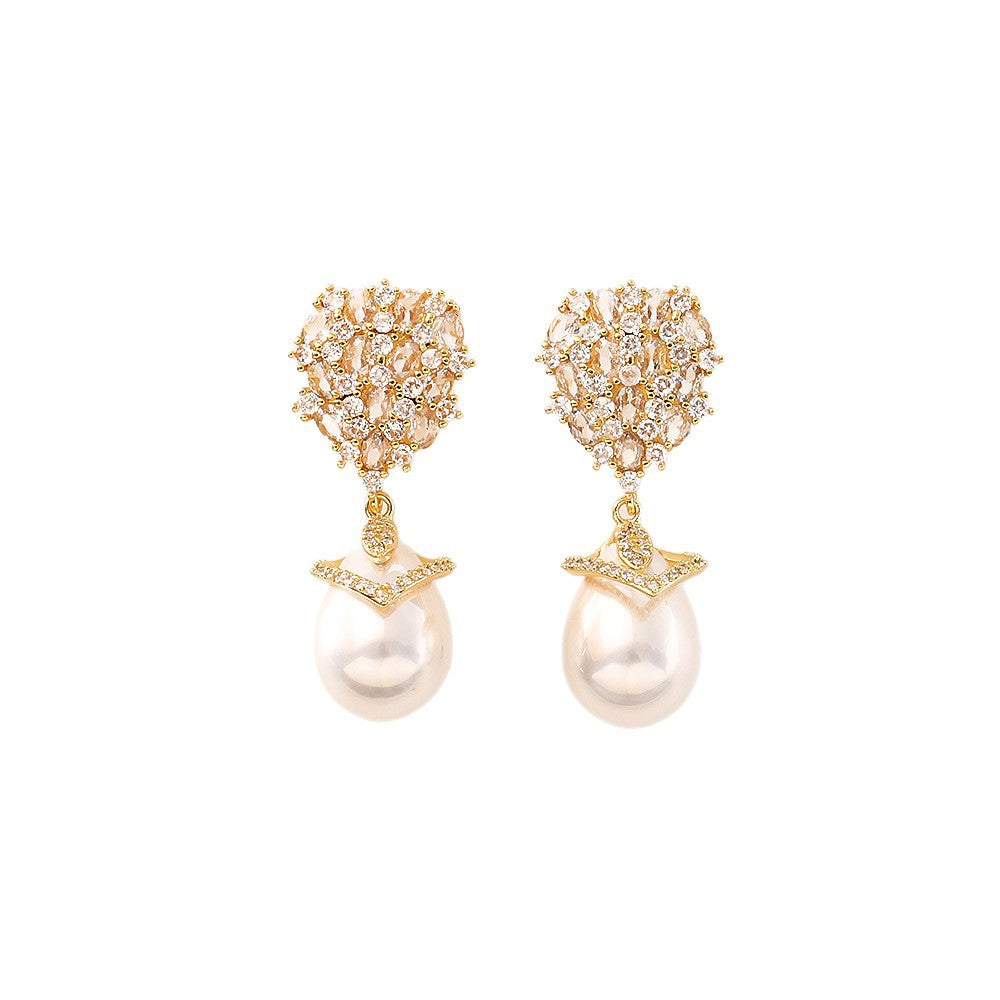 Water Drops Pearl Fashion High Sense Light Luxury Elegant Female Earrings