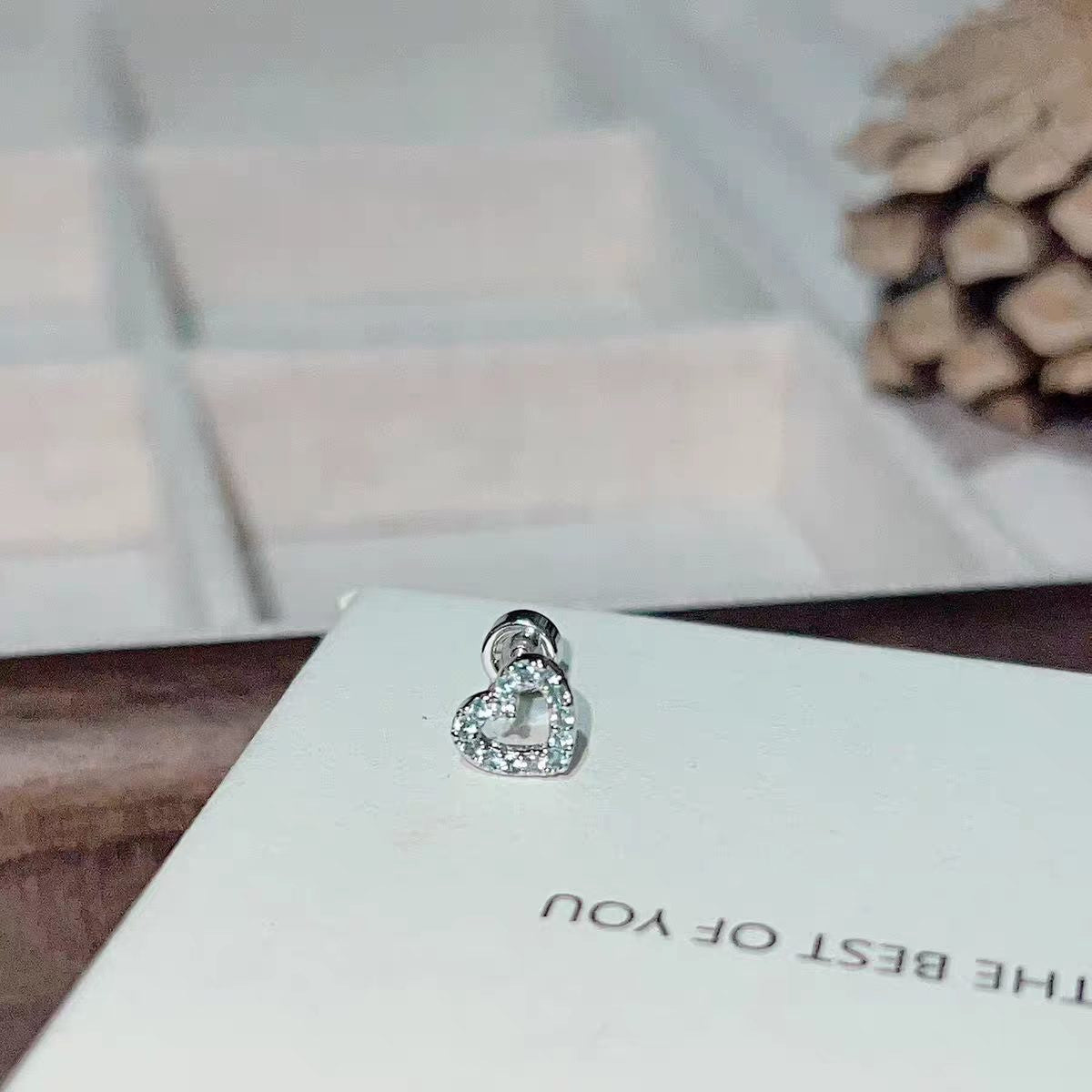 Pa Green Zirconium Umbilicaria Bone Nail Collection Earrings