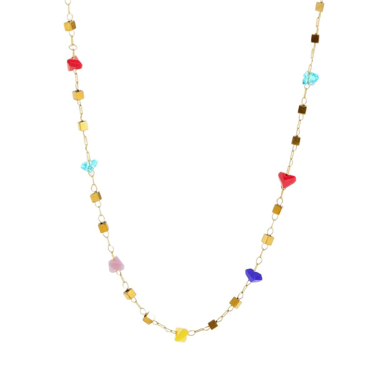 Women's High-grade Stainless Steel Inlaid Zircon Square Necklaces