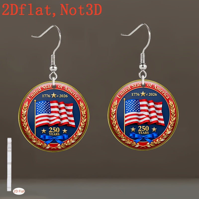 Women's Flat Flag Independence Week Commemorative Acrylic For Earrings