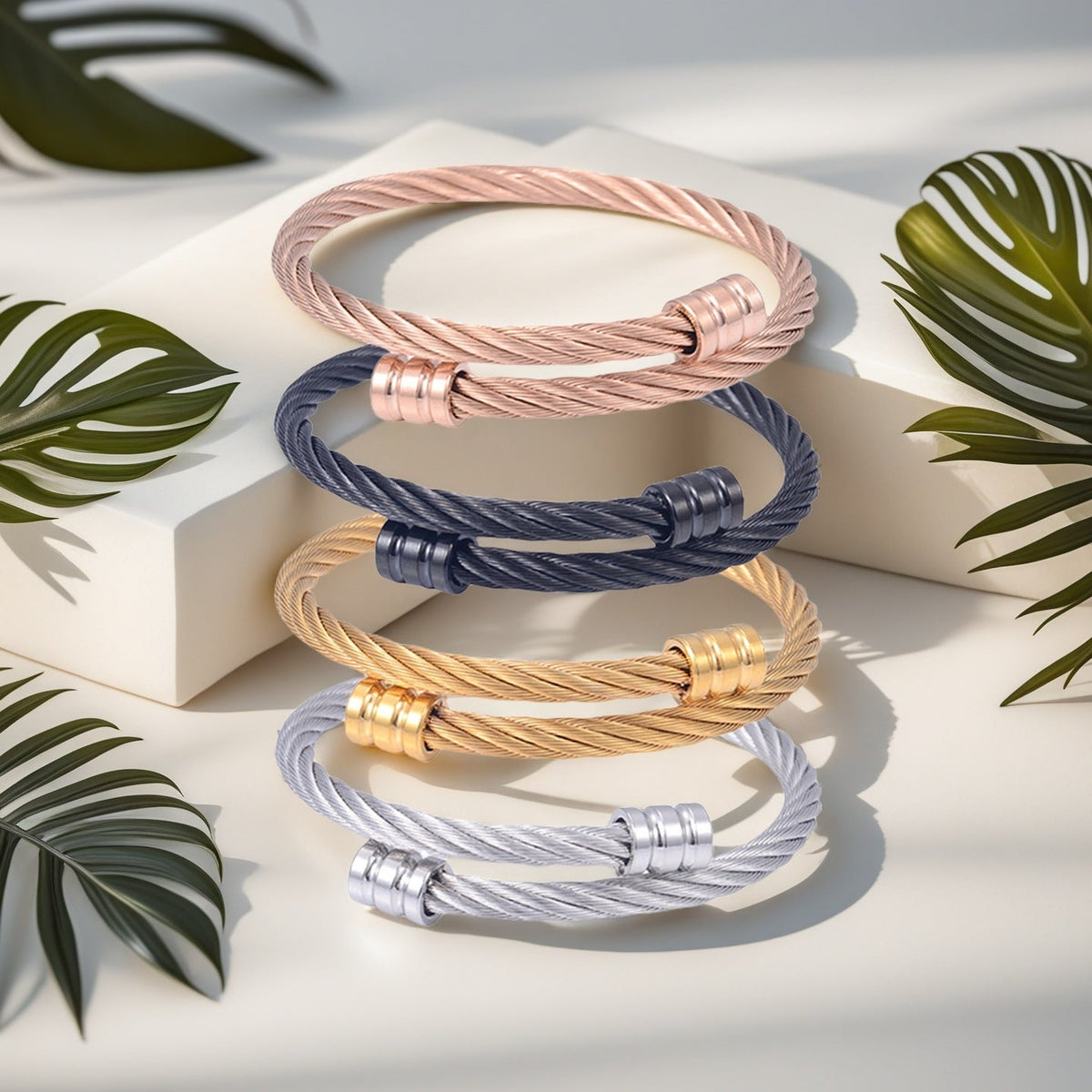 Wire Carrying Strap Fashion Simple No Color Fading Spiral Bracelets