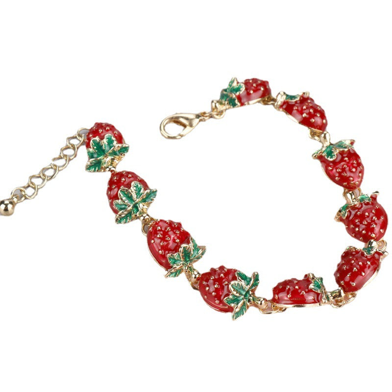 Strawberry Creative Fresh Exquisite Fruit Summer Ladies Fashion Decorative Bracelets