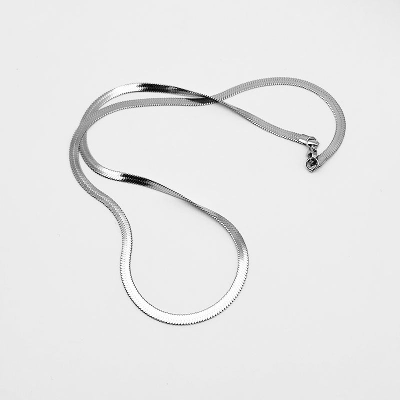 Blades Flat Snake Chain Hip Hop Style Piece Thin Encrypted Necklaces