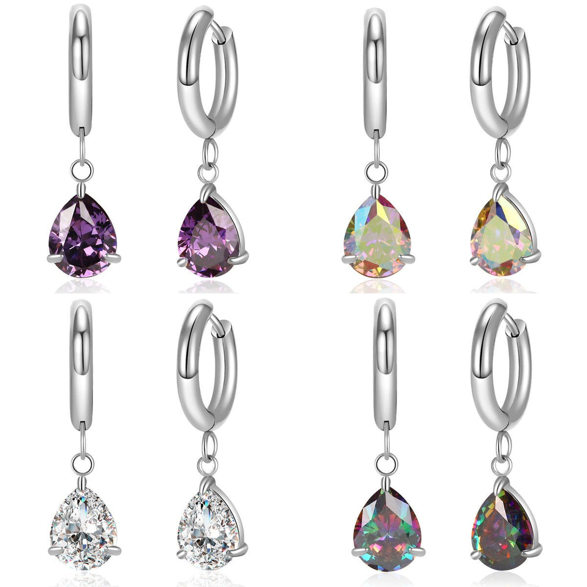 Titanium Steel Zircon Coil Small Ear Earrings