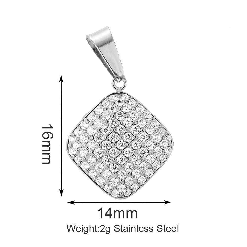 Vacuum Plating White Zirconium Four-leaf Clover Purse More Than Asterism Pendant