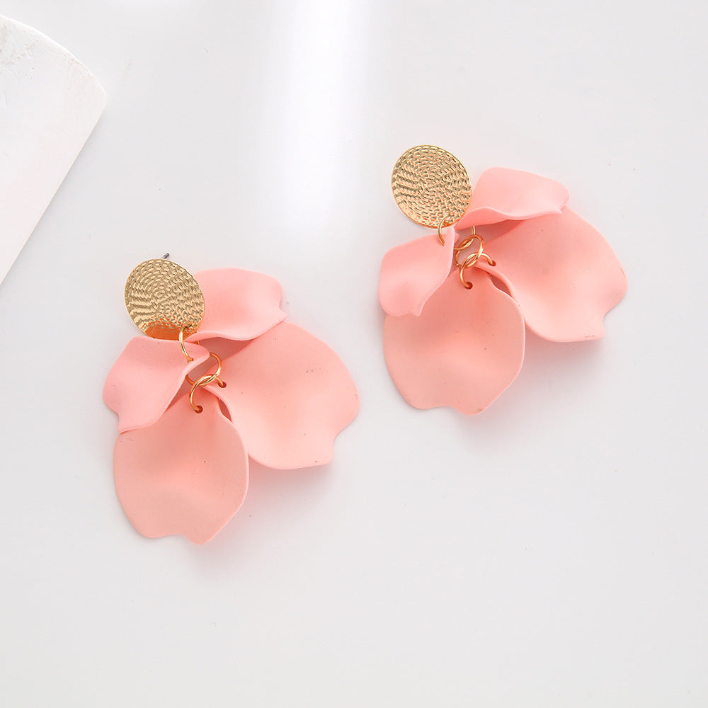 Women's Color Acrylic Pearl Tassel Spray Paint Eardrops Fashion Earrings