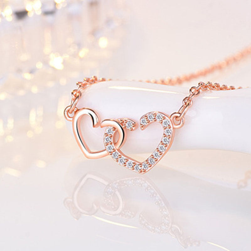 Women's Fashion Elegant Heart-to-heart Heart Shape With Necklaces