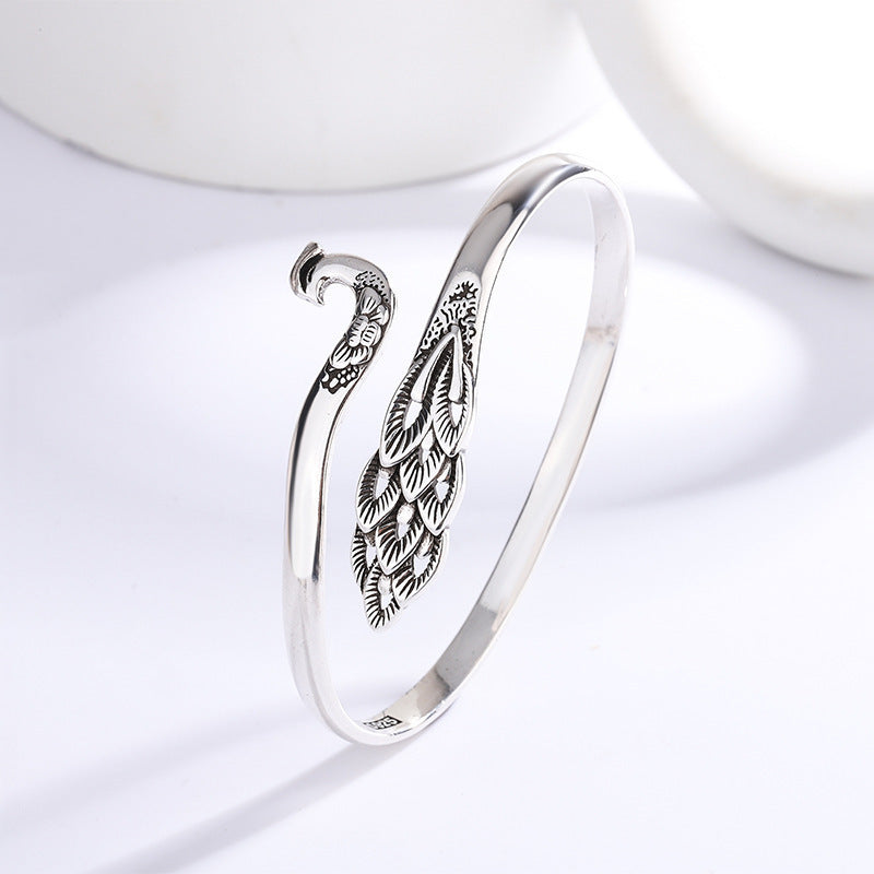 Women's National Style Colorful Peacock Dripping Oil Phoenix Send Bracelet