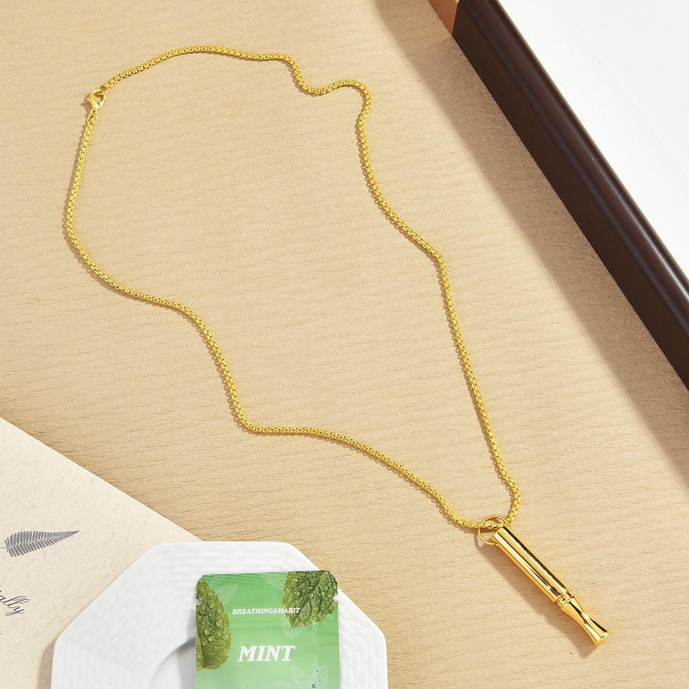 Titanium Steel Detachable Breathing Smoking Cessation Affordable Luxury Fashion Clavicle Pendant
