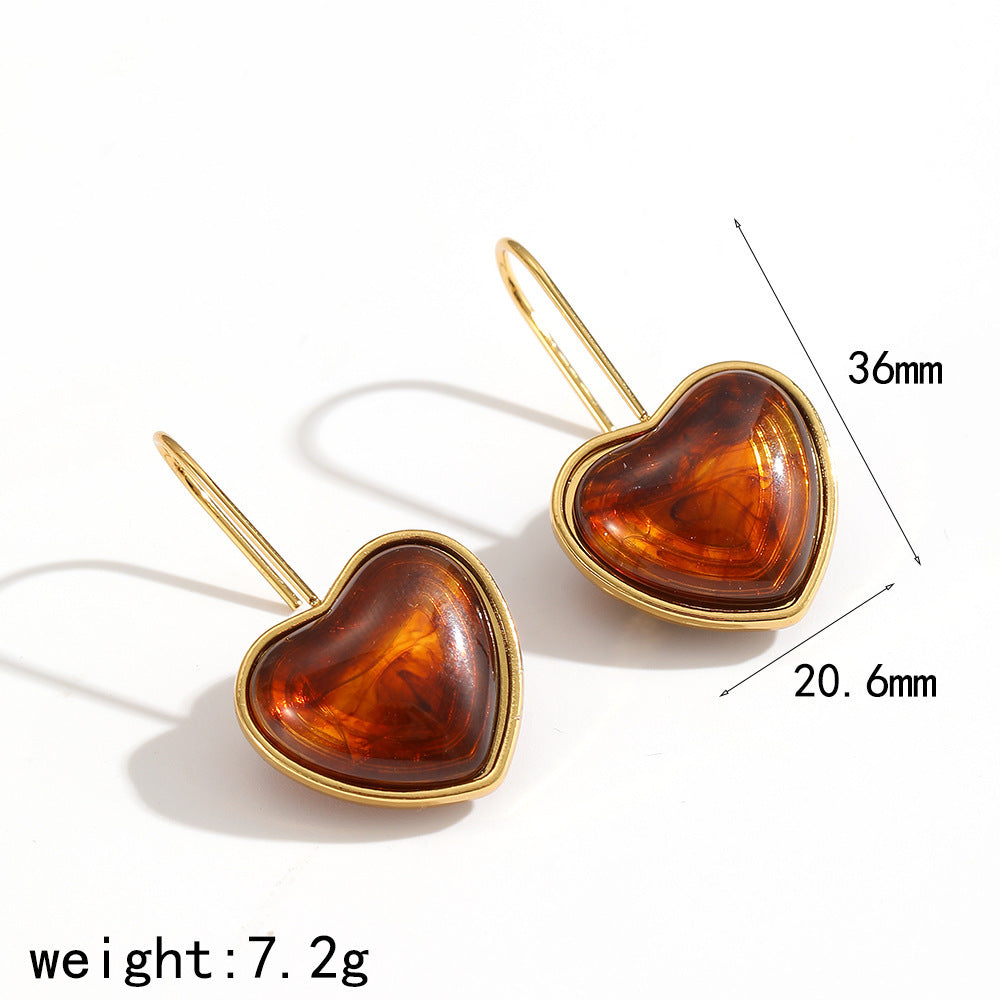 Elegant Resin Graceful Personality Style Amber Jewelry Set
