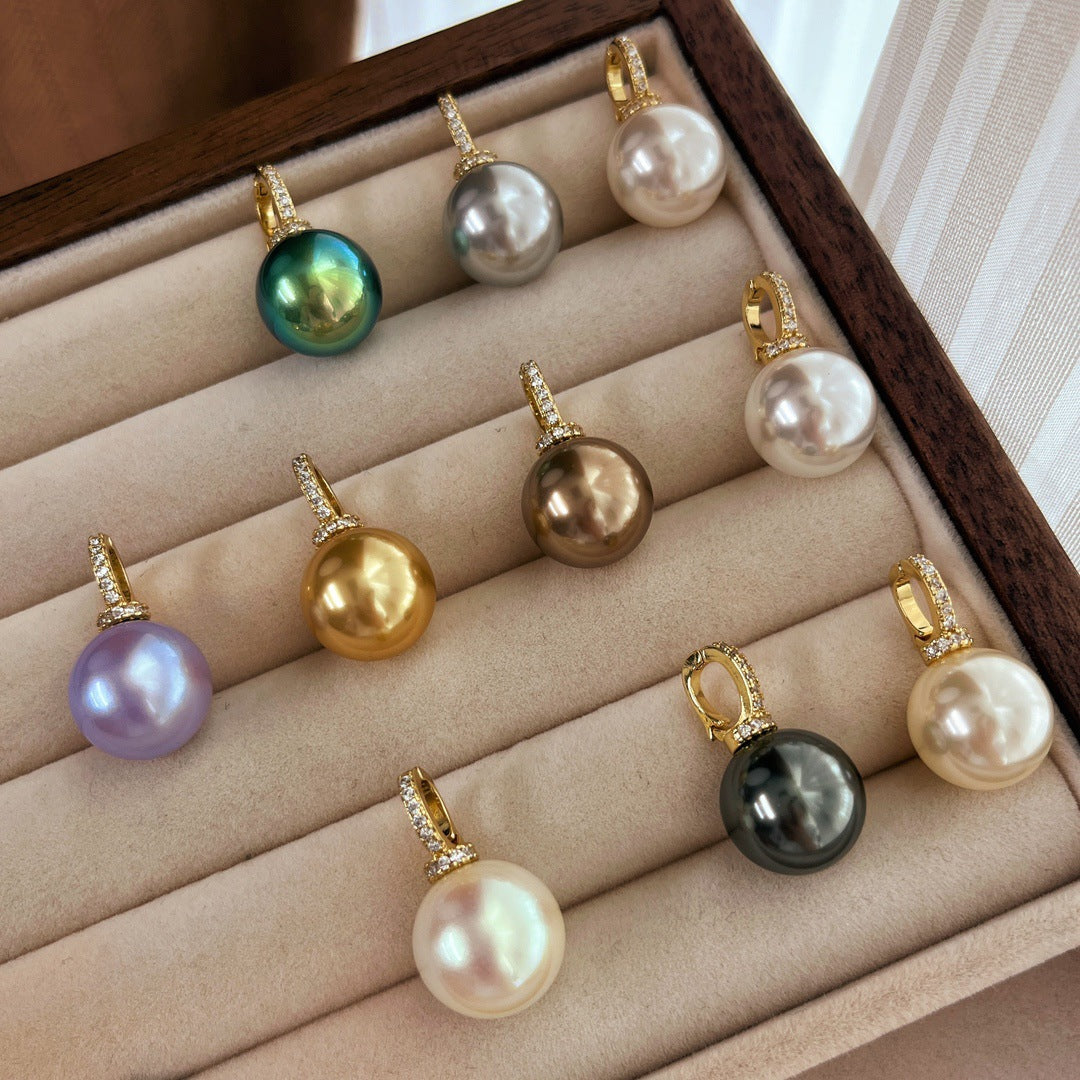 Basic Style Open Design Particles Pearl Cold White Pendant
