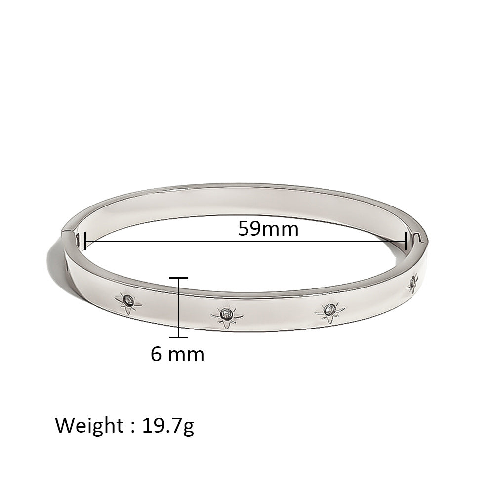 Women's Stainless Steel Electroplated Eight Awn Star Flower Geometric Bracelets