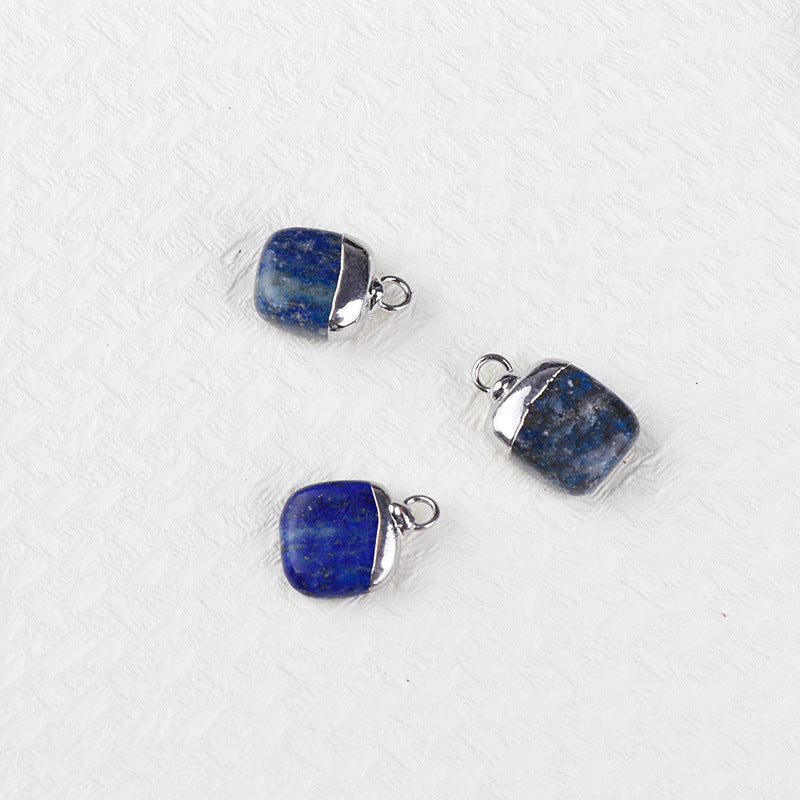 Natural Amethyst Rock Sier Gilded Hemming Irregular Pendants