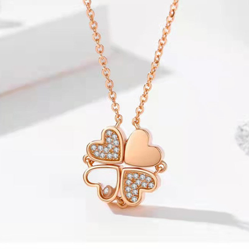 Women's Four-leaf Clover Wear More Love Deformation Design Temperament Necklaces