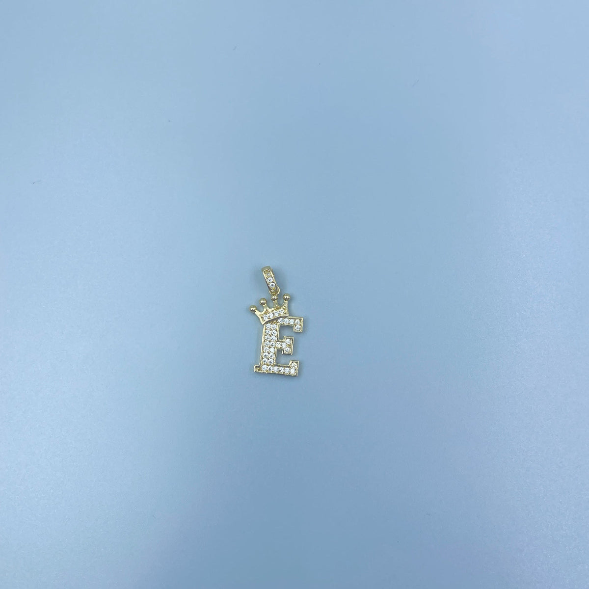 Full Diamond Crown Letters Copper Plated Real Gold Inlaid Zircon Pendant