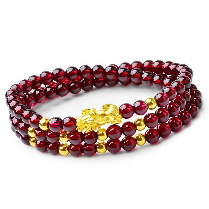 Imitation Garnet Fashion Trend Stylish Graceful Simple Gift Bracelet