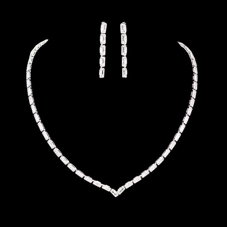 V-shaped Two-piece Affordable Luxury Fashion Temperament Clavicle Chain Jewelry Set