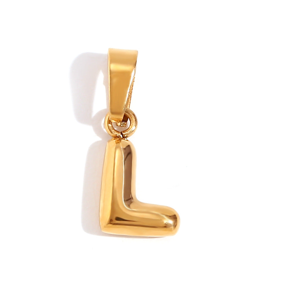 Bubble English Stainless Steel Gold Plated Pendant