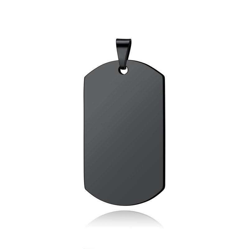 Fashion Dog Tag Double Face Mirror Stainless Steel Hang Source Pendant