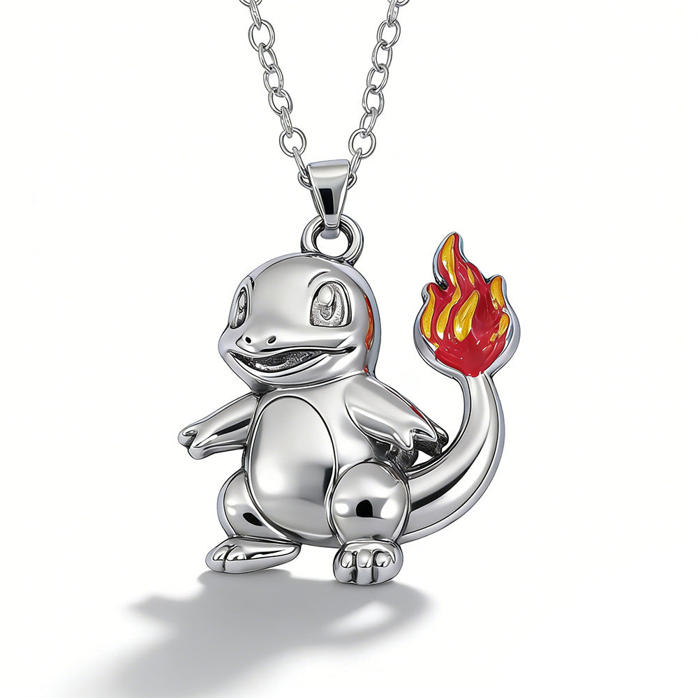 Women's & Men's Elf Trendy Hip Hop Cartoon Magic Small Fire Necklace