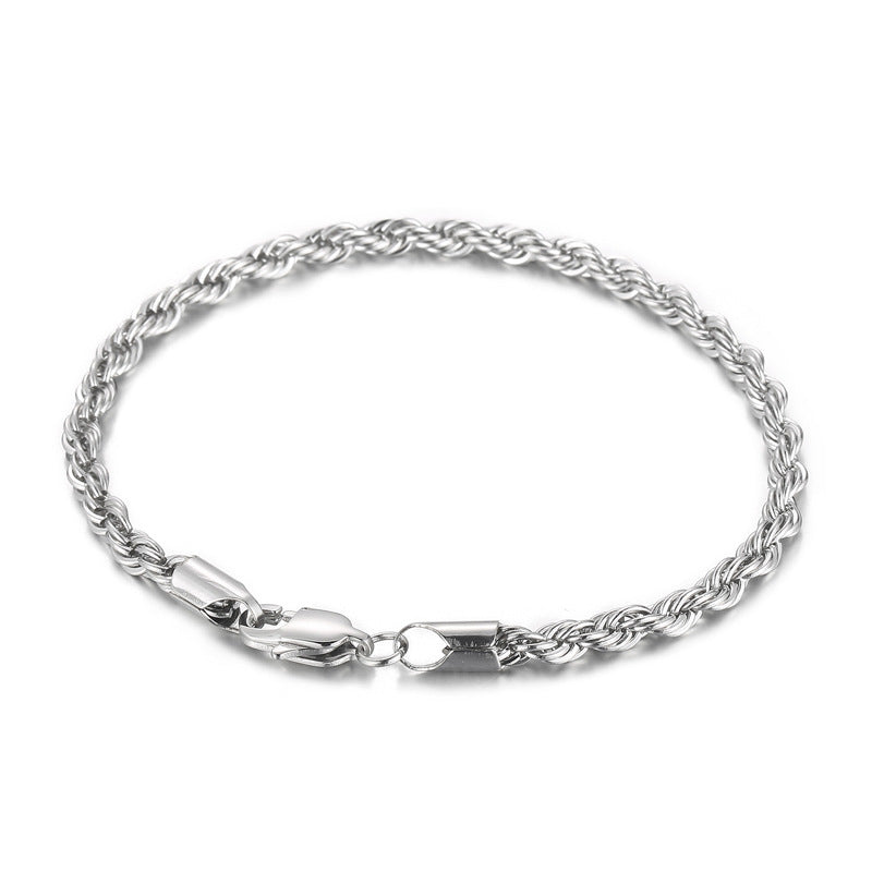 Men's Simple Buckle Hemp Flowers Chain Twisted String Fashion Bracelet