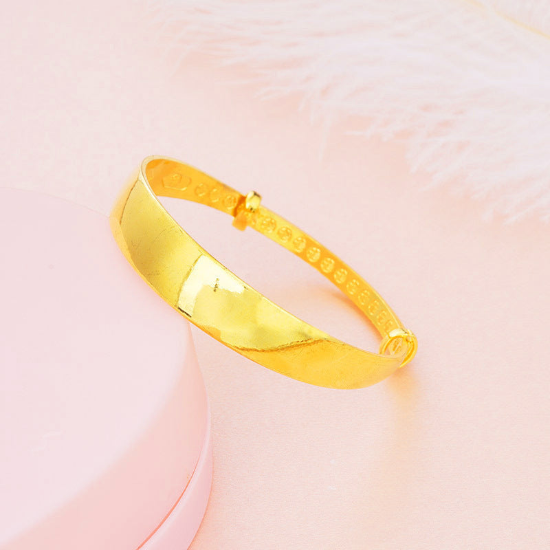 Women's Push-pull Vietnam Placer Gold Fu Character Dragon Phoenix Bracelet