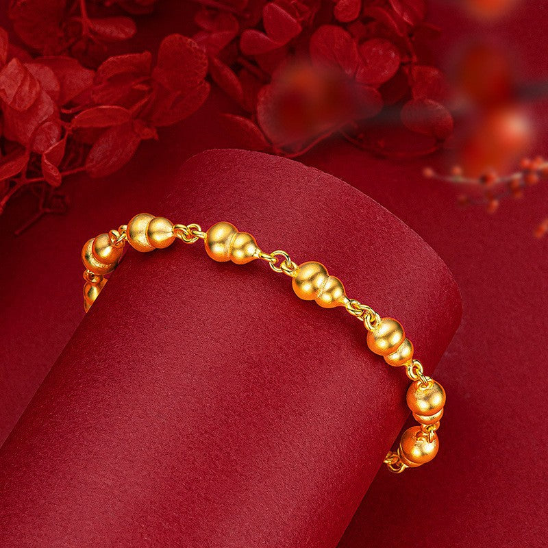 Ancient French Fu Lu Chinese Gourd Gold Plated High Sense Bracelets