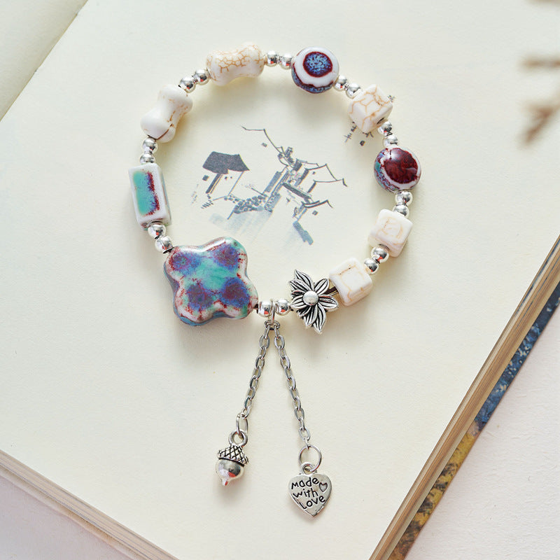 Ceramic Bohemian Female Ethnic Style Hand-woven Bracelet