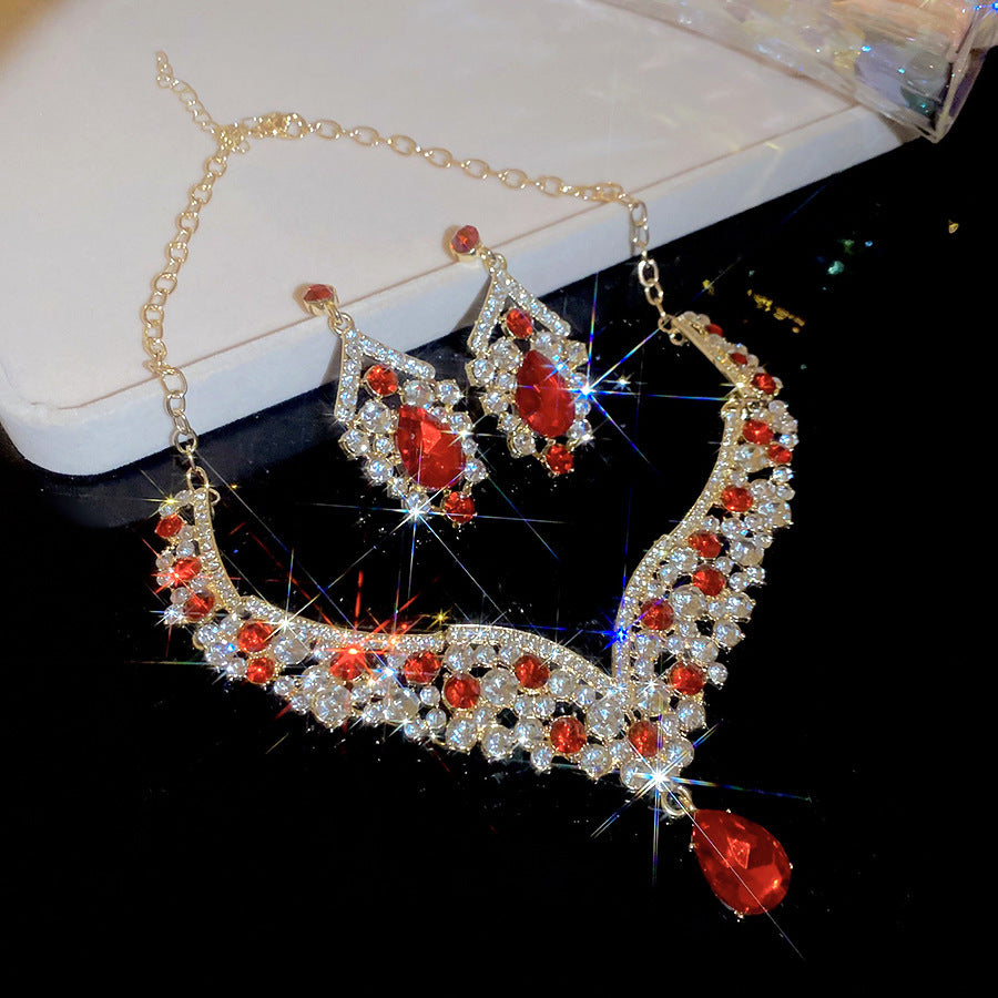 Women's Style Geometric Water Drop Fashion Short Light Jewelry Set