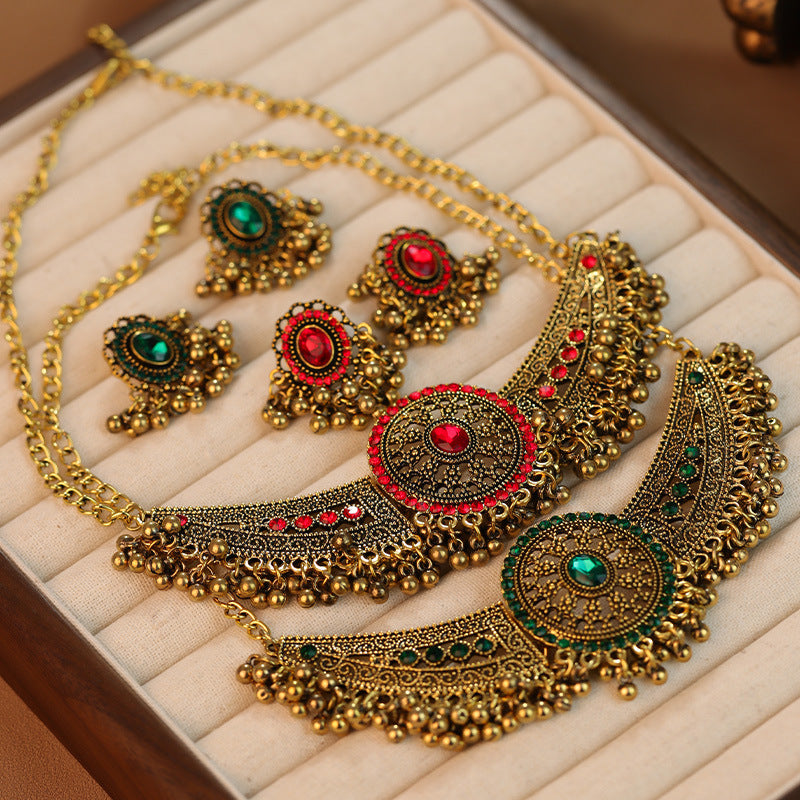 Women's Matching Wings Drop Beads Exaggerated Bohemian Style Jewelry Set