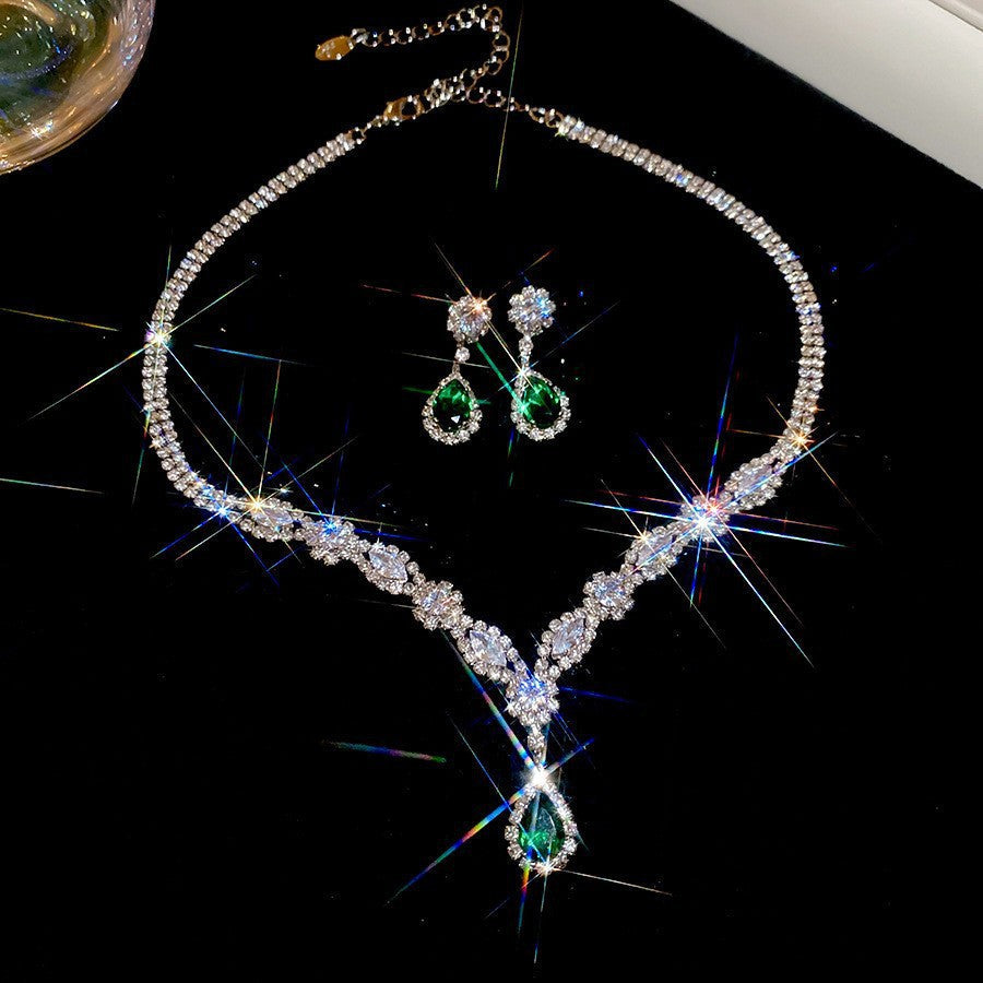 Women's Style Geometric Water Drop Fashion Short Light Jewelry Set