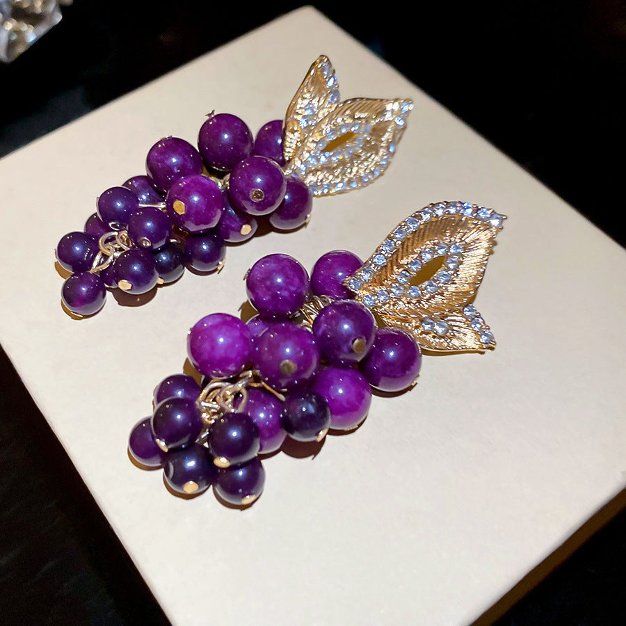 French Royal Style Zircon Geometric Flower Light Luxury High-grade Earrings