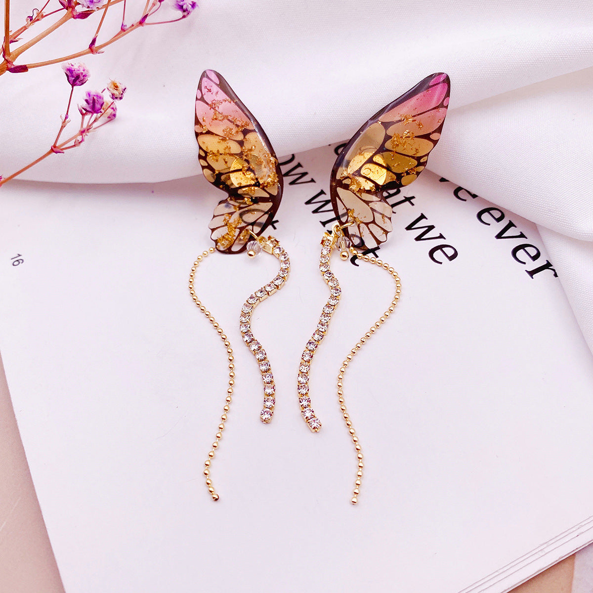 Women's Fashion Three-dimensional Butterfly Personalized Simple Long Rings