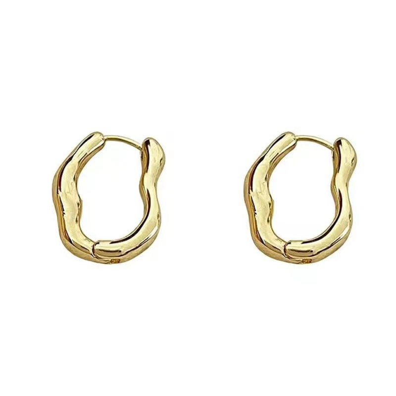 Women's Temperamental Irregular Geometric Ear Clip Light Luxury Minority High-grade Stud Earrings