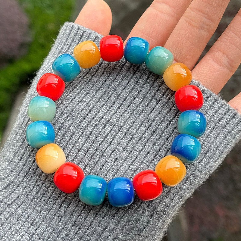 Women's & Men's Bead Hand Toy Seed Retro Style Pliable Temperament Bracelet