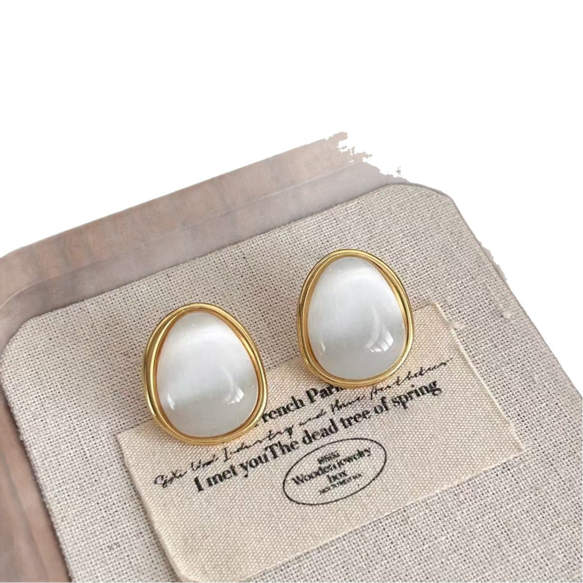 Elegant Ear Opal Oval Drop-shaped Daily Rings