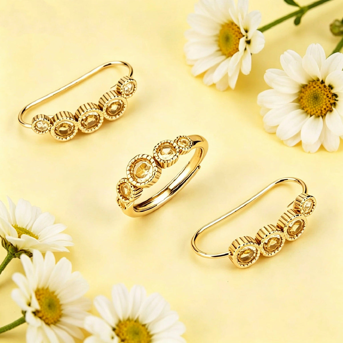 Rows Large Zircon Two-piece Light Luxury Jewelry Set
