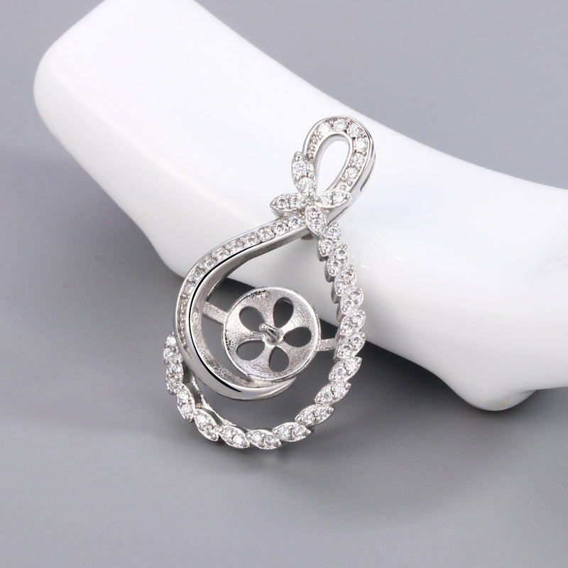 Women's Pearl Fashion Micro Inlay Empty Holder Pendant