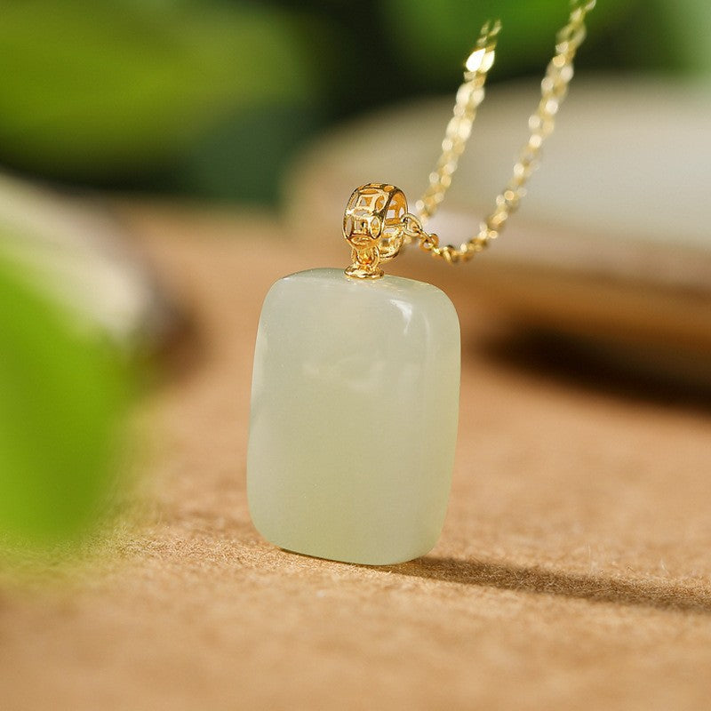 Jade Lucky Female Clavicle Chain Retro Simple Light Pendant