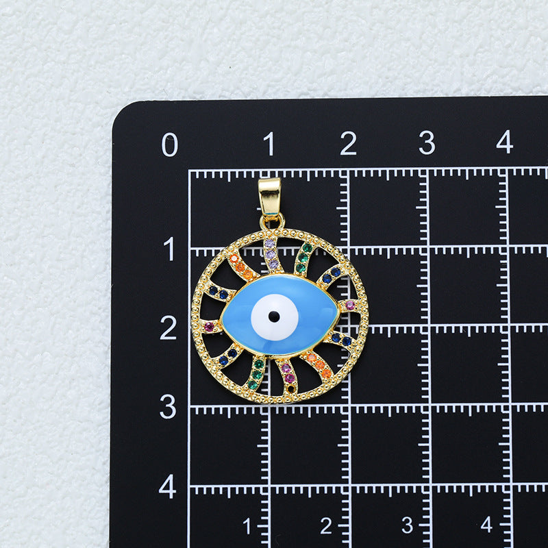 Hip Hop Ear Gold Inlaid Color Pendant