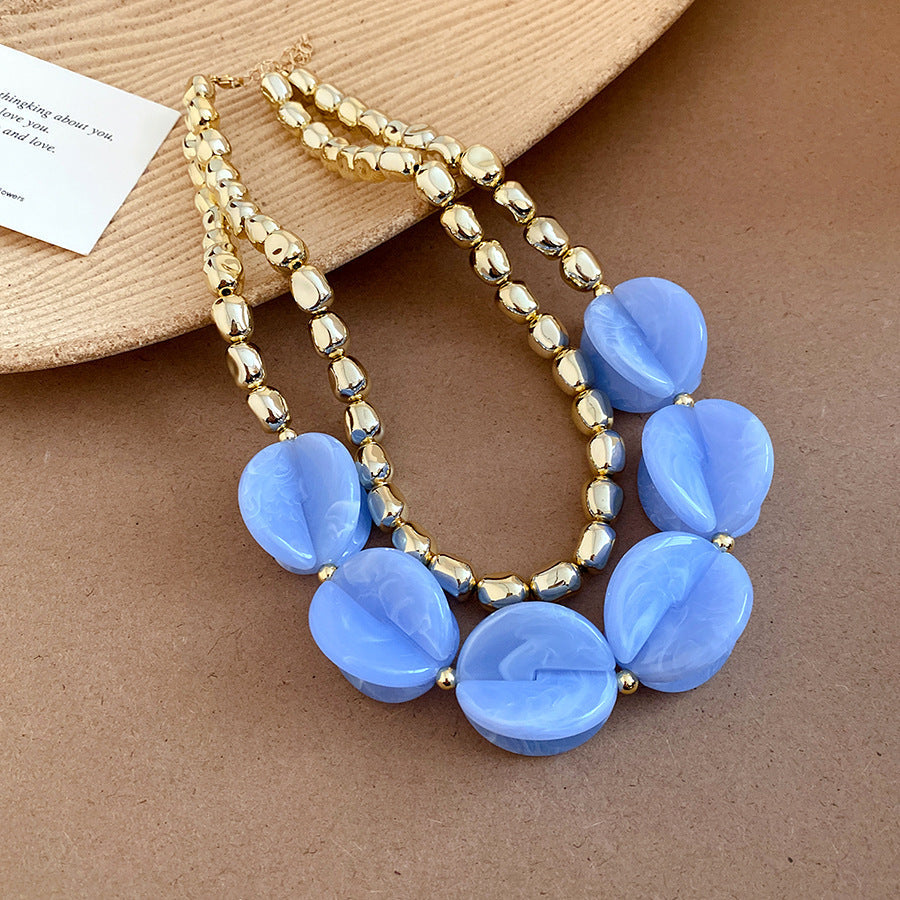 Acrylic Beaded Love Fashion Trend Clavicle Chain Vacation Jewelry Set