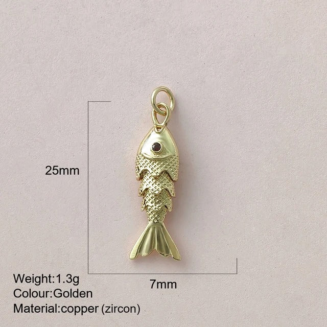Color Enamel Fish Copper Drop Oil Pendant